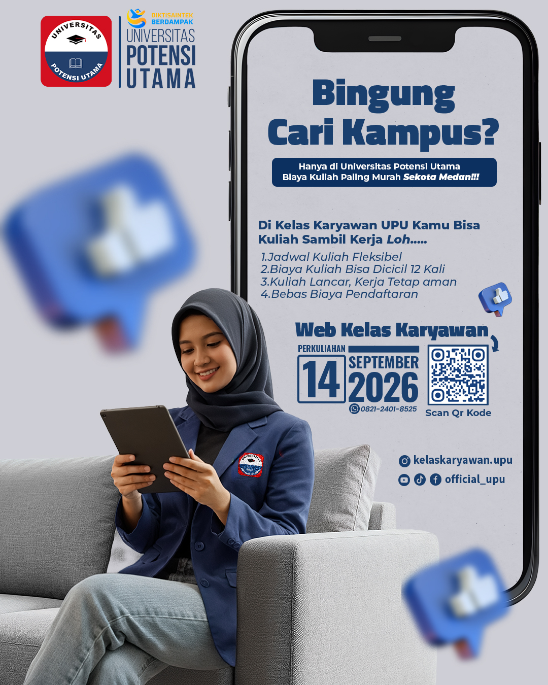 Universitas Potensi Utama menerima pendaftaran kelas eksekutif untuk tahun ajaran 2026/2027 sudah dibuka